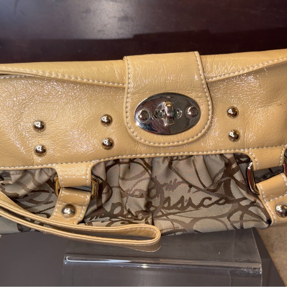 Jessica Simpson Patent Leather Handbag with Wrist Strap